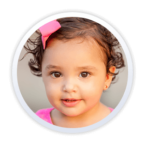 Closeup of girl toddler smiling