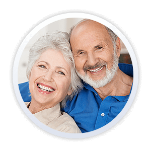 Closeup of older couple smiling